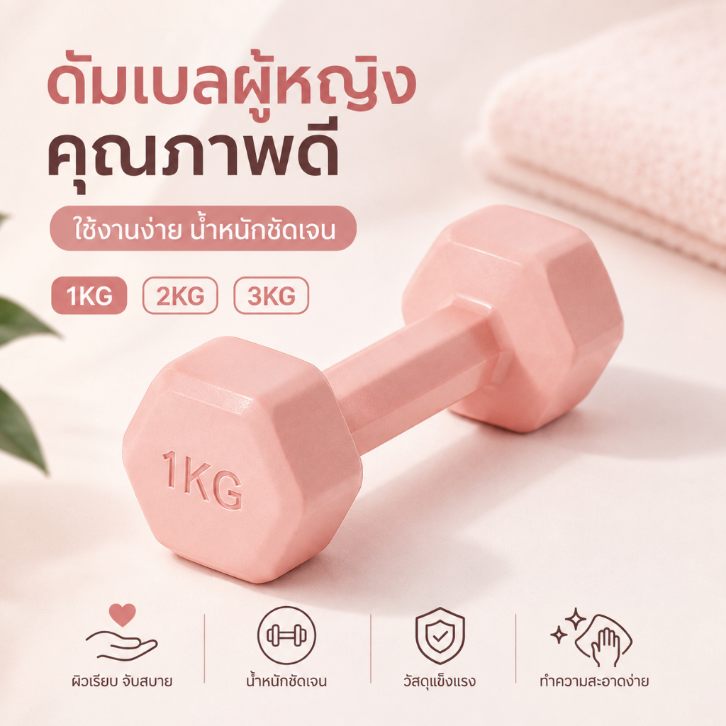 【COD】 ดัมเบล 1kg 2kg 3kg สำหรับลดไขมันต้นแขน ออกกำลังกาย ฟิตเนส ดัมเบลสำหรับผู้หญิง ออกกำลังกา