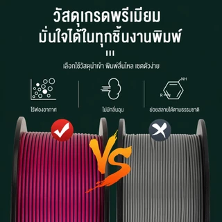 Print Space PLA Silk 3D Filament ความเหนียวสูง 5 เท่า 1.75mm High-Speed 1KG ไม่หักง่าย เงางามดุจแพร สามสี หลากสีผสม