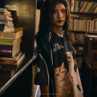 CuteBoy x Cielmeowmun | Cat-Holic [Black] Jersey เสื้อเจอร์ซีย์ ทรงโอเวอร์ไซส์