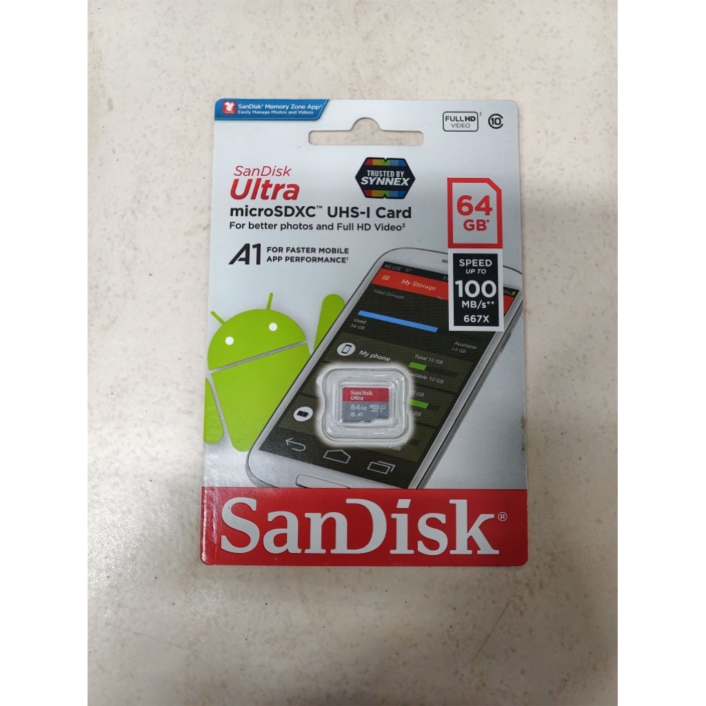 sandisk​  64 gb เทา-แดง ประกัน  synnex