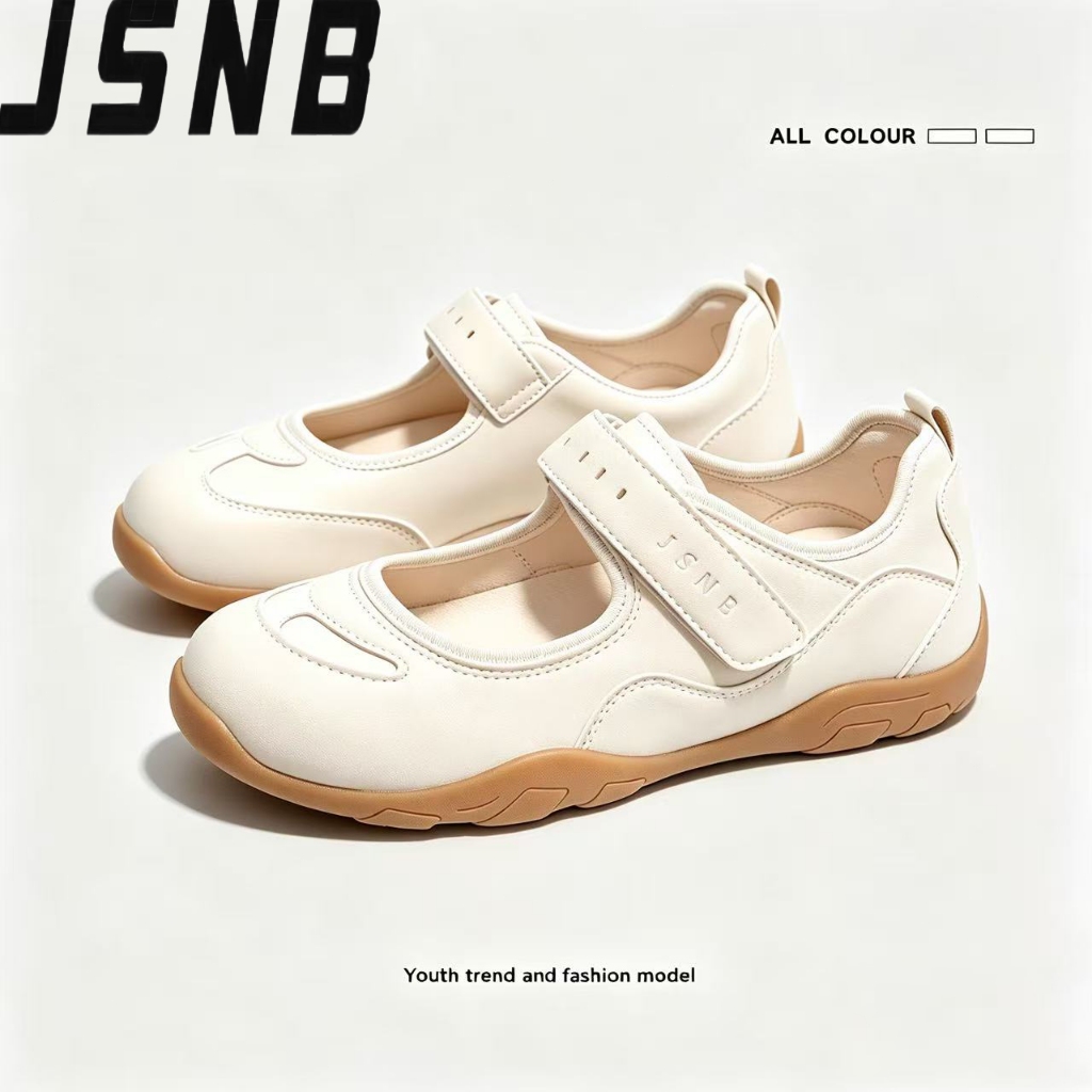 รองเท้าผู้หญิง JSNB ใส่สบาย ระบายอากาศได้ ขนาด 36-42 แบบพื้นเรียบ LN2800