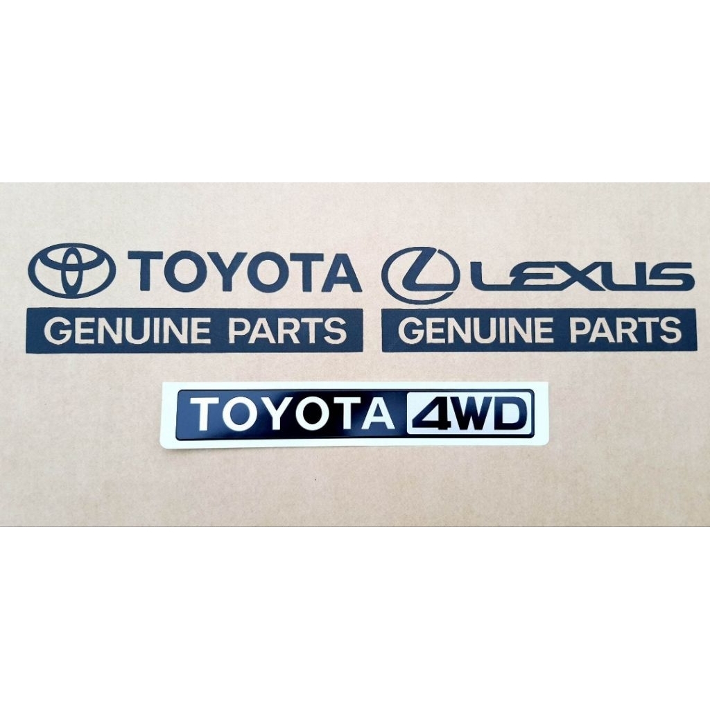 สติกเกอร์ เพลท Logo Toyota 4WD ของแท้ Toyota Made in Japan