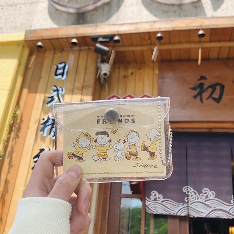 กระเป๋าใส่เหรียญกลิตเตอร์ใส ที่ใส่บัตร PVC ที่ใส่บัตรเล็กมีกลิตเตอร์ ใส่บัตรไอดอล สติกเกอร์ดาวได้