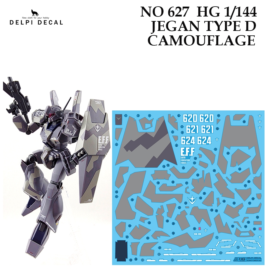 DELPI DECAL 627  HG 1/144 JEGAN TYPE D CAMOUFLAGE  WATER SLIDE DECAL