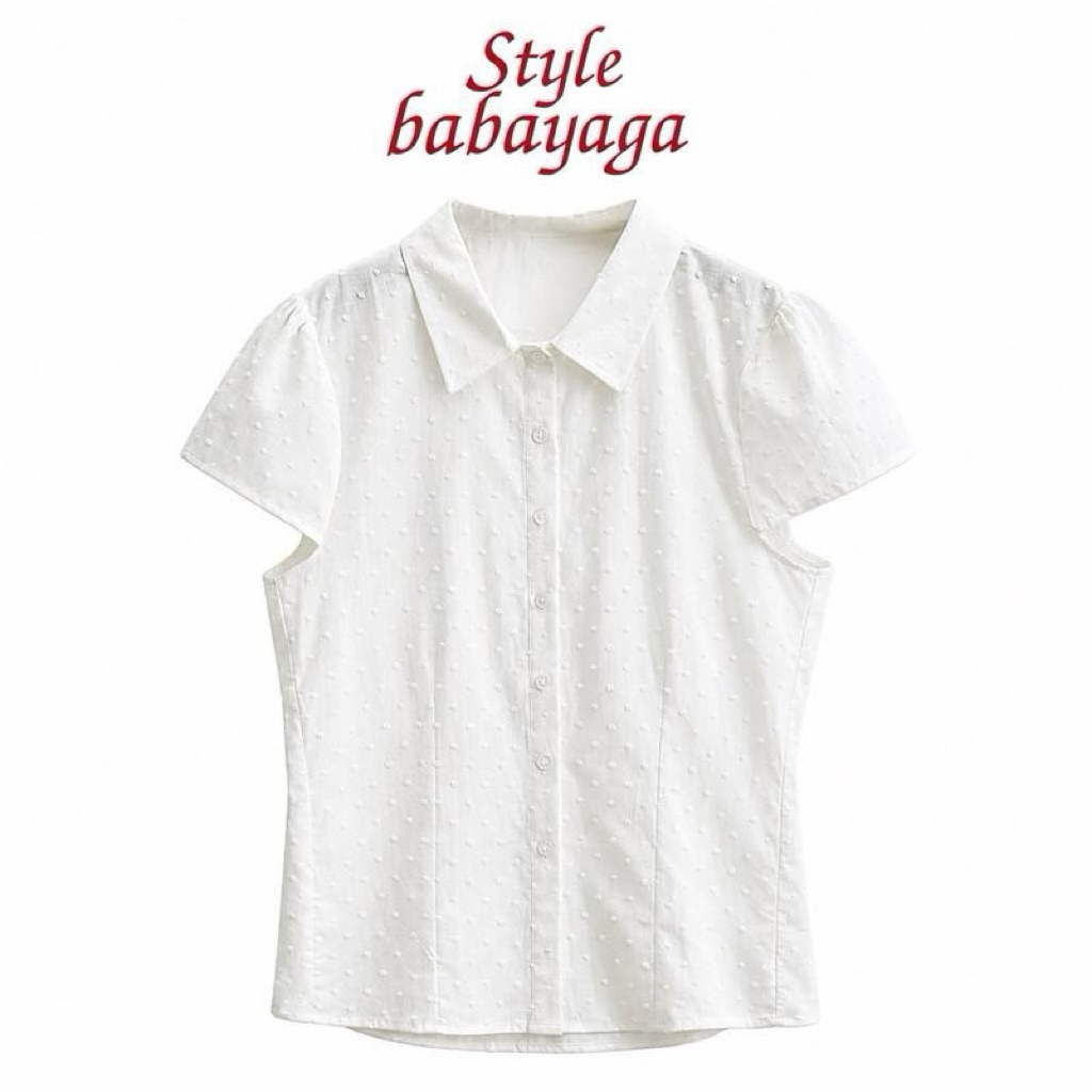 Style babayaga White lily shirt เสื้อเชิ้ตสีขาว เนื้อผ้าบางเบาใส่สบาย