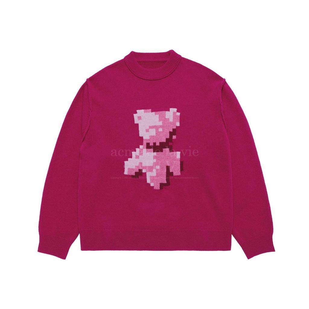 acme de la vie ADLV PIXEL BEAR ARTWORK KNIT (Pink)