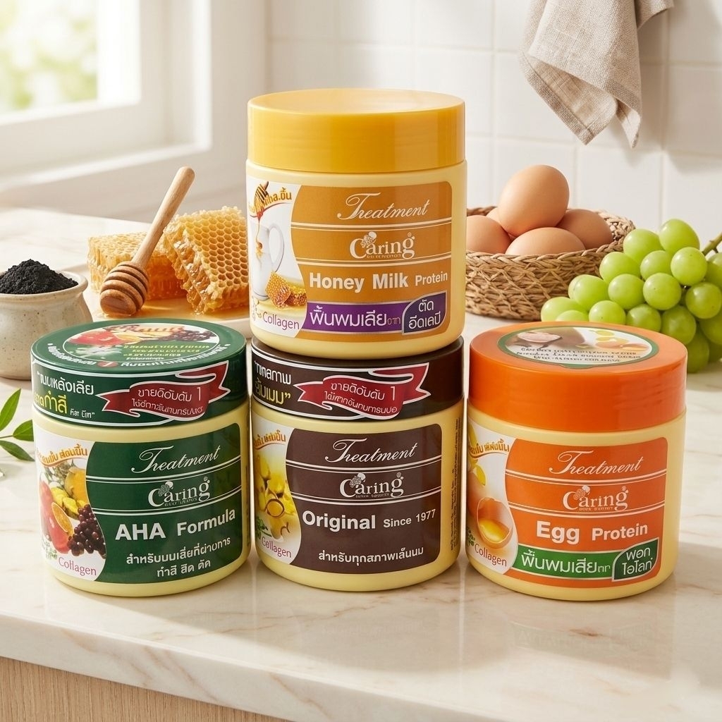 Caring แคริ่ง ทรีทเม้นท์ บำรุงเส้นผม มี4สูตร ปริมาณ250มล. บำรุงผม