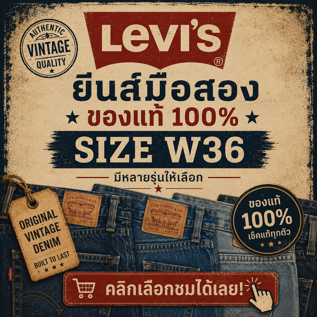 Levi's 501 มือสองแท้ 100% Size W36 |  สภาพเซอร์สุด!!