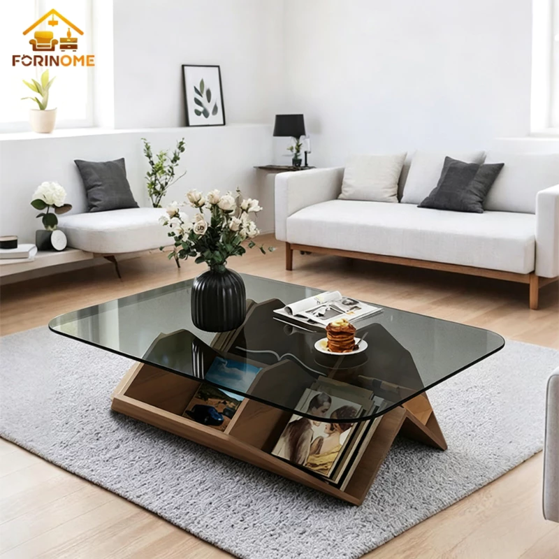 🔥พร้อมส่ง🔥โต๊ะกลาง ความหนา coffee table โต๊ะกลางโซฟา กระจกนิรภัย แข็งแรงและทนทาน ติดตั้งง่าย J