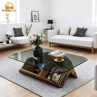 🔥พร้อมส่ง🔥โต๊ะกลาง ความหนา coffee table โต๊ะกลางโซฟา กระจกนิรภัย แข็งแรงและทนทาน ติดตั้งง่าย J
