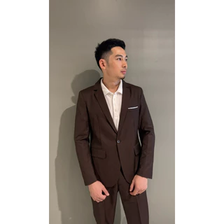 ชุดสูทรุ่นB19Dark walnut สูทสีน้ำตาลเข้ม XS-4XL กดสั่งซื้อแยกชิ้น
