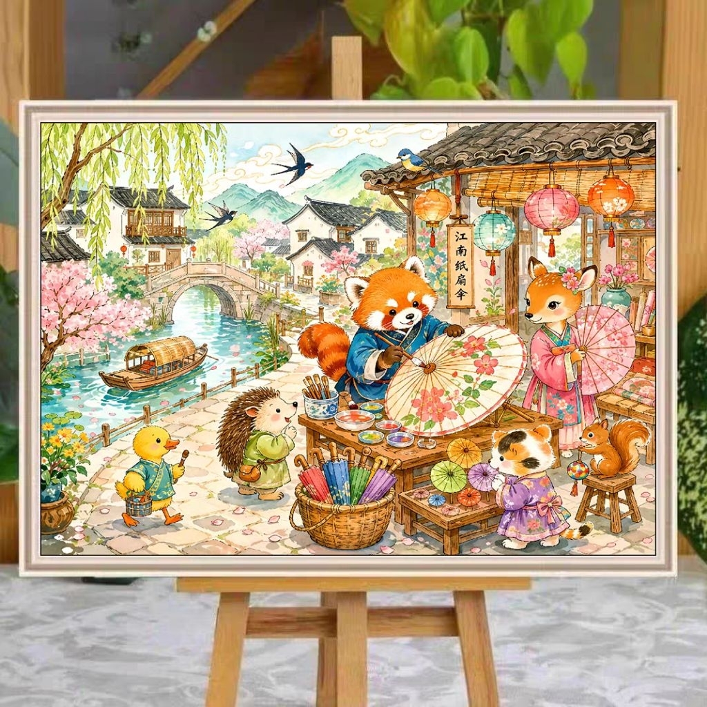 MY1690ชุดปักครอสติชเส้นด้าย Cross stitch ครอสติชผ้าพิมพ์ลาย งานฝีมือ DIY งานเย็บ...