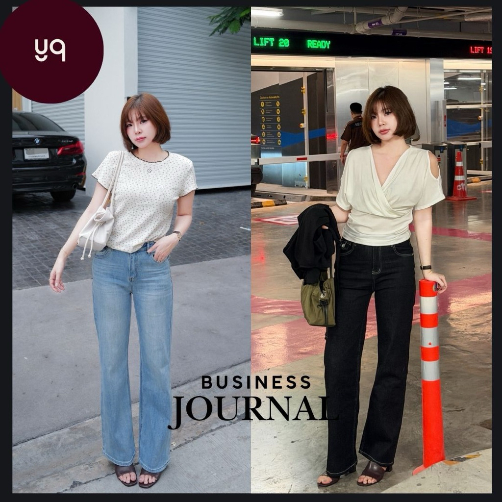 A733 YQKOREANSHOP Bacco Jeans กก.ยีนส์ขากระบอกกลางกระเป๋าหลัง 🔻ผ้ายืด 8 ทิศ  เก็บทรงแน่น กระชับ ป้าย
