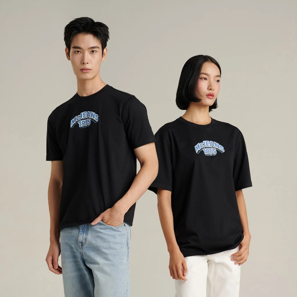 Mc JEANS (แม็คยีนส์) Online Exclusive เสื้อยืดผู้ชาย เสื้อยืดแขนสั้น ทรงเรกูลาร์ มีให้เลือก 6 สี MTSPD74
