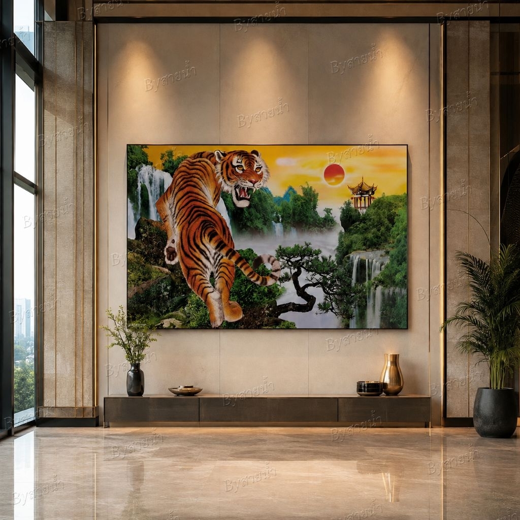 โปสเตอร์ เสือ จัมโบ้ ขนาด 150X100 ซม. ใหญ่ พิเศษ มงคล เสริม บารมี อำนาจ กล้าหาญ แข็งแกร่ง รูป ภาพ ติดผนัง สวยๆ poster