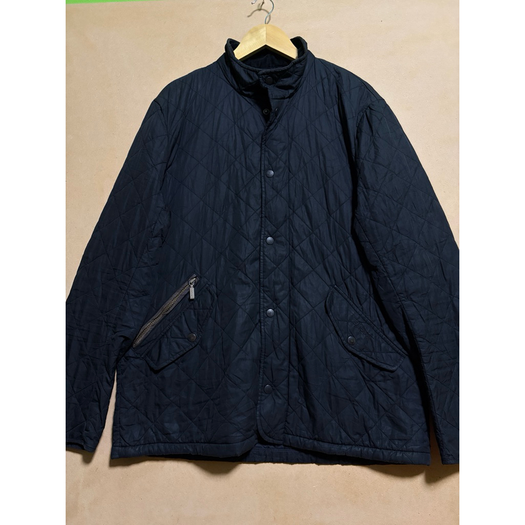 เสื้อแจ็คเก็ต Barbour Chelsea Sportsquilt Jacket แท้ ไซส์ L (อก 45" ยาว 28.5") สีกรมเข้ม ผ้าบุนวม สภ