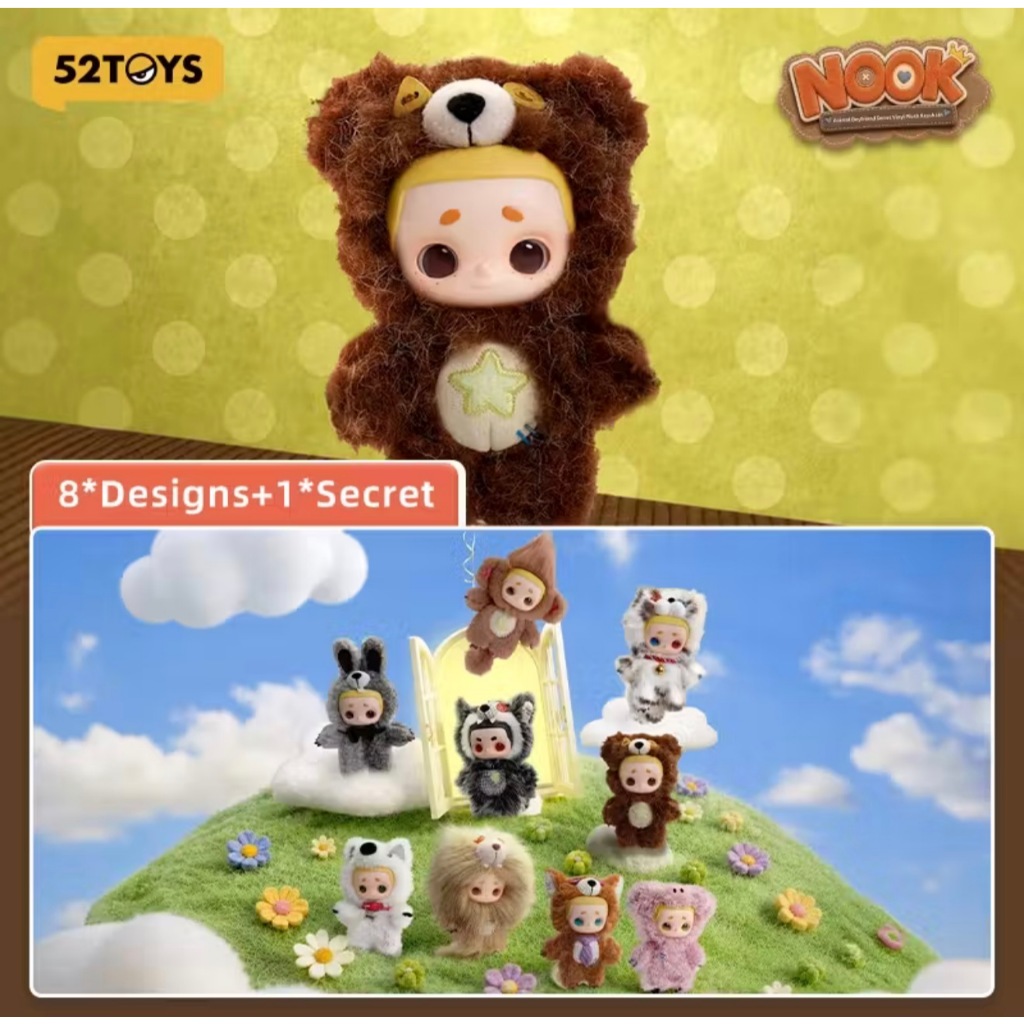 [เลือกตัว|แท้|ส่งด่วนจากไทย ] กล่องจุ่มตุ๊กตาน้อง NOOK Animal Boyfriend Series Vinyl Plush 52TOYS