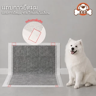 EGG แผ่นรองฉี่สัตว์เลี้ยง ถ่านไม้ไผ่ 6 ชั้น ดูดซับเร็ว ดับกลิ่น แผ่นรองฉี่สุนัข ไม่ลื่น กันรั่ว แผ่นรองฉี่แมว COD
