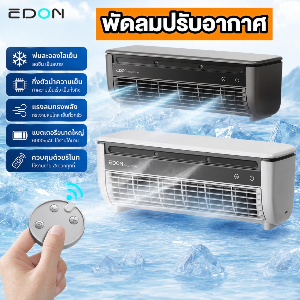 EDON E868 พัดลมระบายความร้อนด้วยอากาศแบบติดผนัง20วพลังงาน30สระบายความร้อนอย่างรวดเร็วติดตั้งง่ายและส