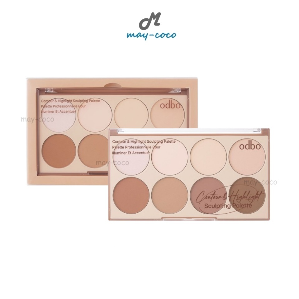ถูก/แท้/มีไลฟ์ คอนทัวร์ ไฮไลท์ ODBO Contour&Highlight Sculpting Palette พาเลทท์คอนทัวร์ หน้ามีมิติ หน้าเงา ทำกรอบหน้า