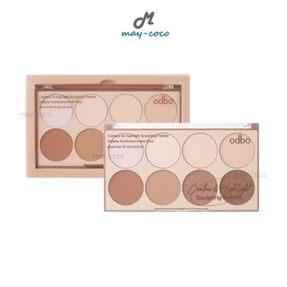 ถูก/แท้/มีไลฟ์ คอนทัวร์ ไฮไลท์ ODBO Contour&Highlight Sculpting Palette พาเลทท์คอนทัวร์ หน้ามีมิติ หน้าเงา ทำกรอบหน้า
