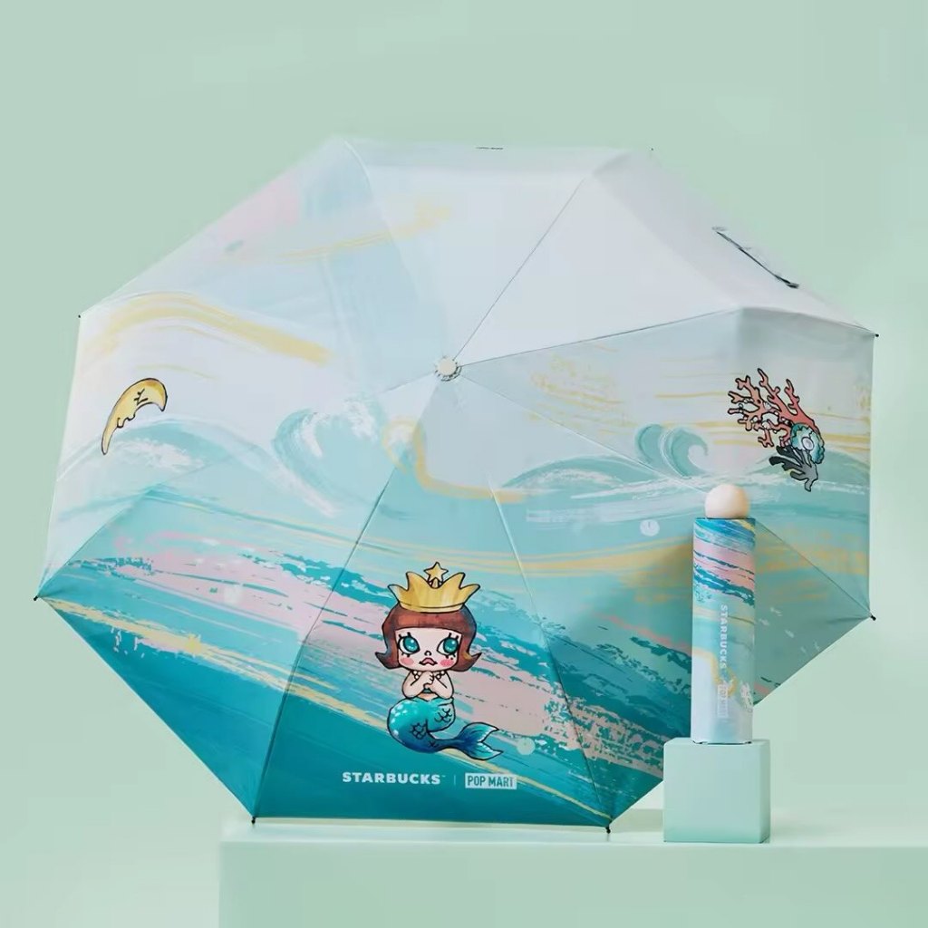 🚚พร้อมส่ง...ของแท้💥STARBUCKS  l POP MART MOLLY Foldable Umbrella💥