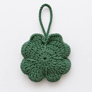 ถุงตาข่ายโครเชต์ใส่แก้ว 4 leaf clover cup holderใบโคลเวอร์ 4 แฉก พับเก็บได้ นำมาห้อยกระเป๋า โครเชต์ ใบแห่งความโชคดี