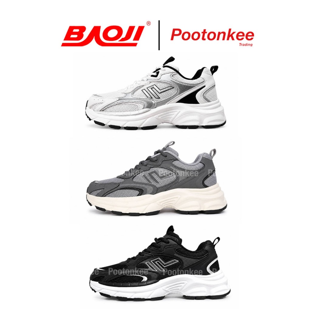 Baoji RUNNING รุ่น BJM 1106 รองเท้าผ้าใบบาโอจิ รองเท้าผ้าใบผู้ชาย ผูกเชือก ไซส์ 41-45