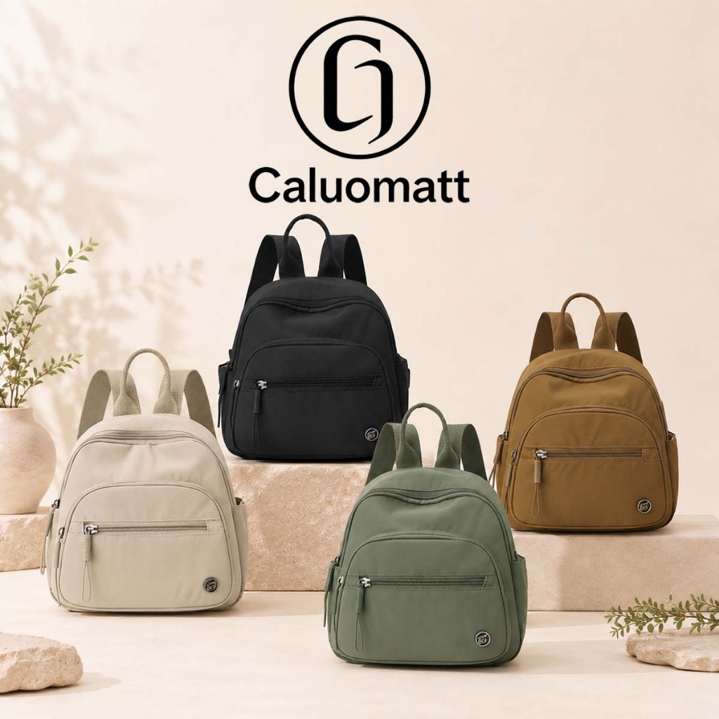【Caluomatt.TH】กระเป๋าเป้ผ้าไนล่อนขนาดเล็ก สะพายหลังสะพายไหล่ สําหรับผู้หญิง ใส่ของใช้ประจำวัน กระเป๋าแฟชั่นลำลอง