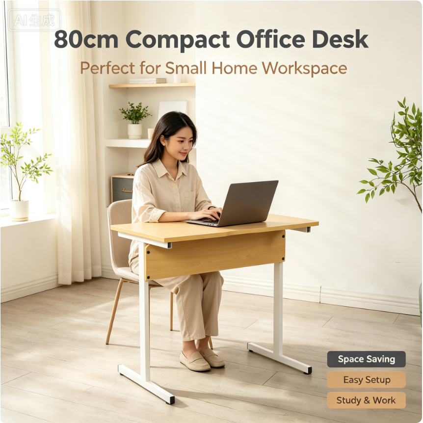 Compact Simple Computer Desk Home Office Working Writing Table Length 80cm-140cm