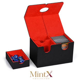 Magnetic Deck Box กล่องใส่การ์ดแม่เหล็กหนัง PU พรีเมียม จุ 100+ ใบ พร้อมช่องเก็บอุปกรณ์ เหมาะสำหรับ TCG / MTG / Pok
