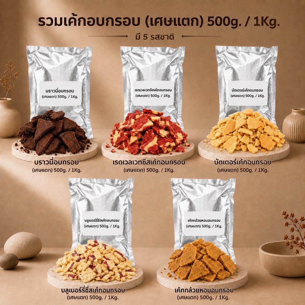 เศษบราวนี่อบกรอบ 500/1000g. กรอบเข้มเต็มรสบราวนี่