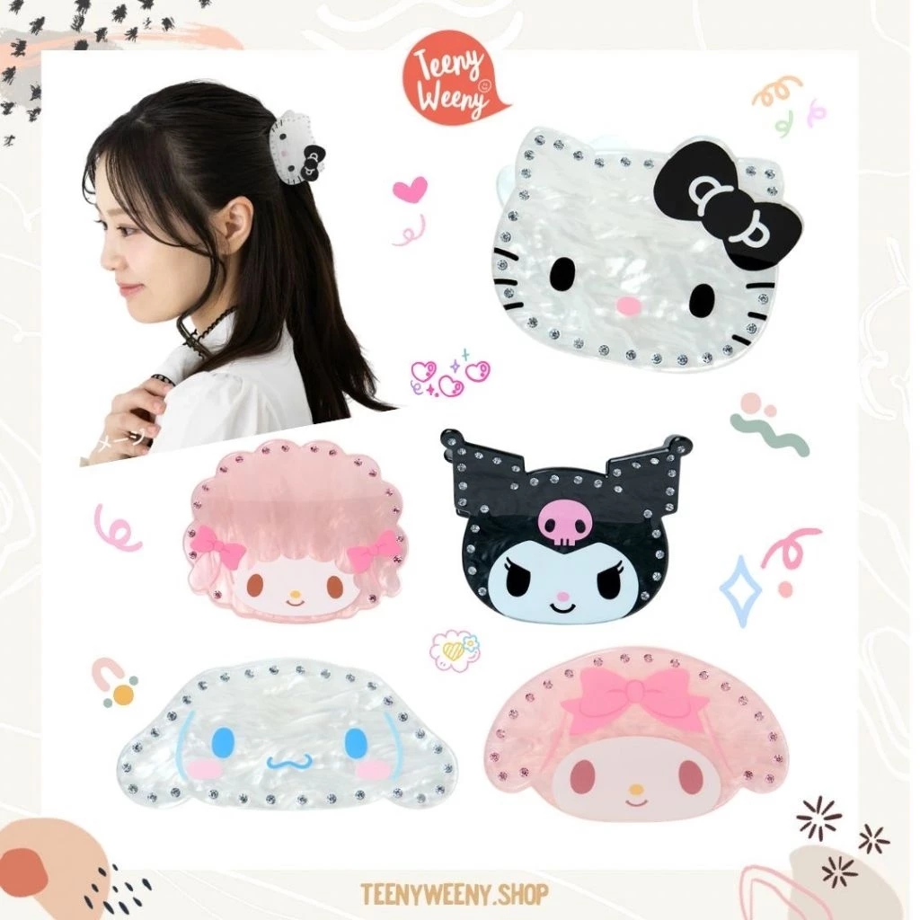 กิ๊บเกล้าผมซานริโอ้ รุ่น Marble Sanrio Hair Clips
