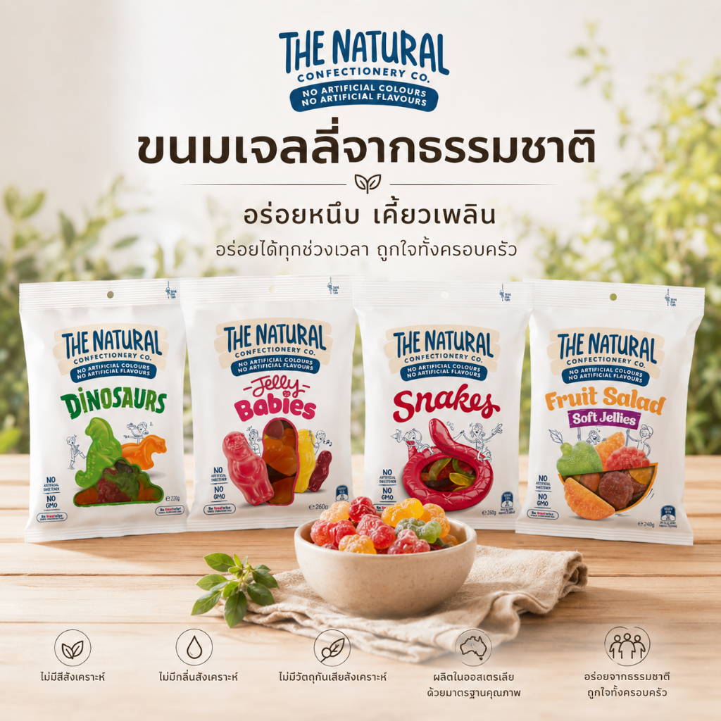 The Natural Confectionery Co. เยลลี่รสผลไม้ 190g 220g จากประเทศออสเตรเลีย