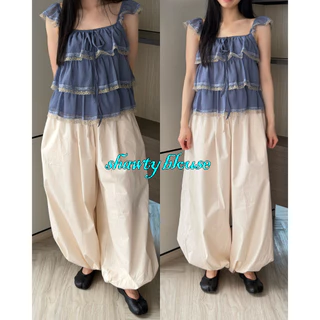 UIUI | SHAWTY BLOUSE เสื้อลูกไม้ระบาย ผูกโบว์ด้านหน้า สาวหวาน