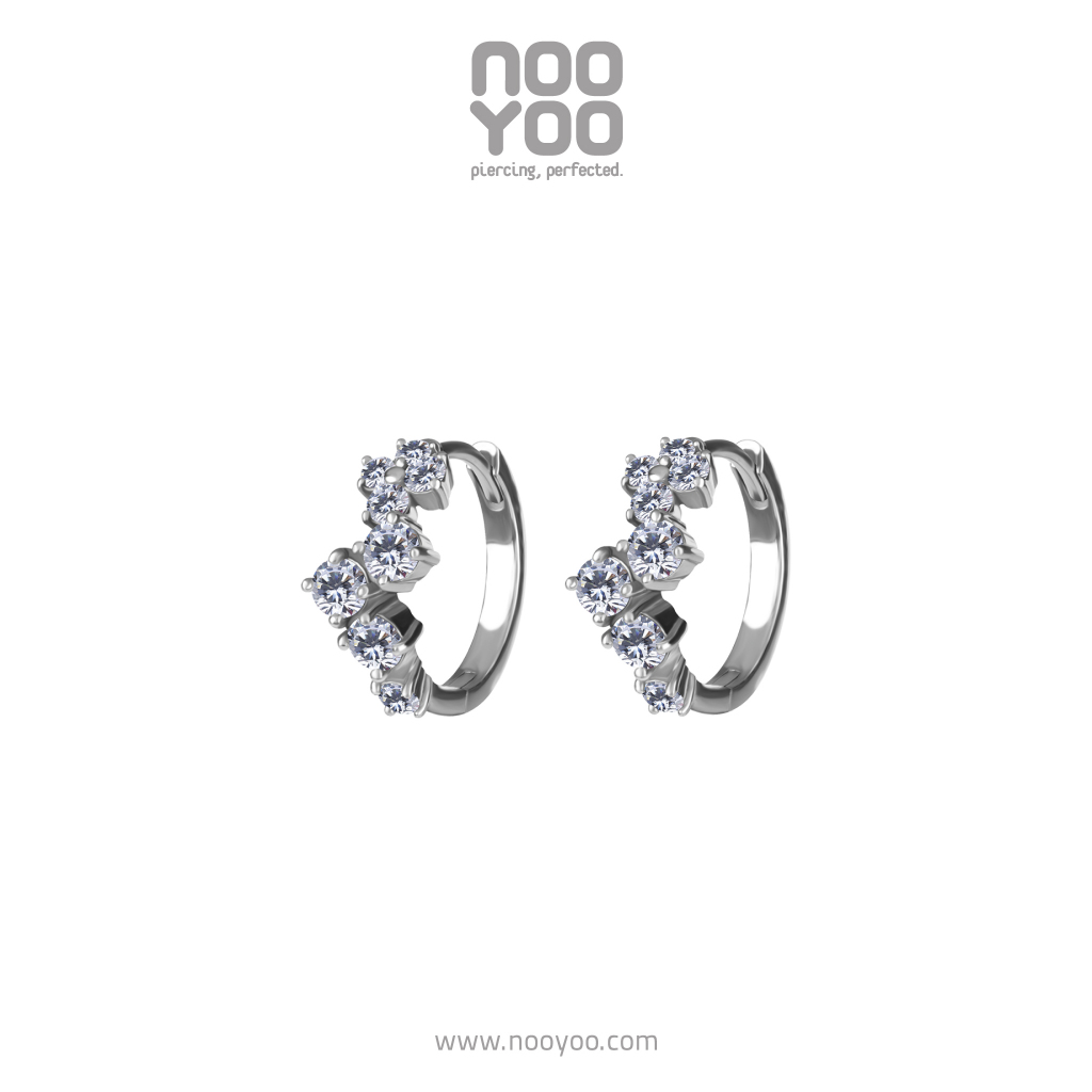 NooYoo ต่างหูสำหรับผิวแพ้ง่าย Iris Hoops Surgical Steel