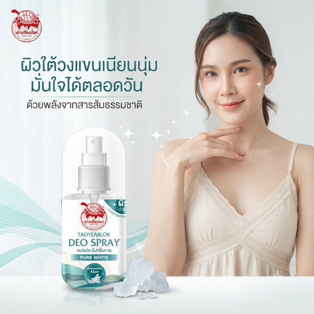 เต่าเหยียบโลก นิวเจน เพียวไวท์ ดีโอ สเปรย์ 50 มล. (Taoyeablok New Gen Pure White Deo Spray 50ml)
