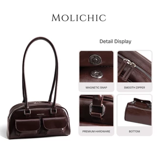 MOLICHIC Chubby Bag แฟชั่นใหม่กระเป๋าใต้วง แขกระเป๋าสะพายไหล่ทรงสี่เหลี่ยมเล็กเรียบง่าย สไตล์เกาหลี