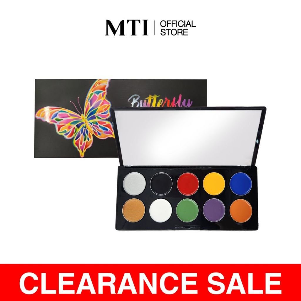 (สินค้าเคลียร์แรนซ์ ปีผลิต 2023) MTI Butterfly สีเพ้นท์หน้า&ตัว เม็ดสีชัดติดทน ไร้สารพิษ ปลอดภัยต่อผิว 6XBCU-01