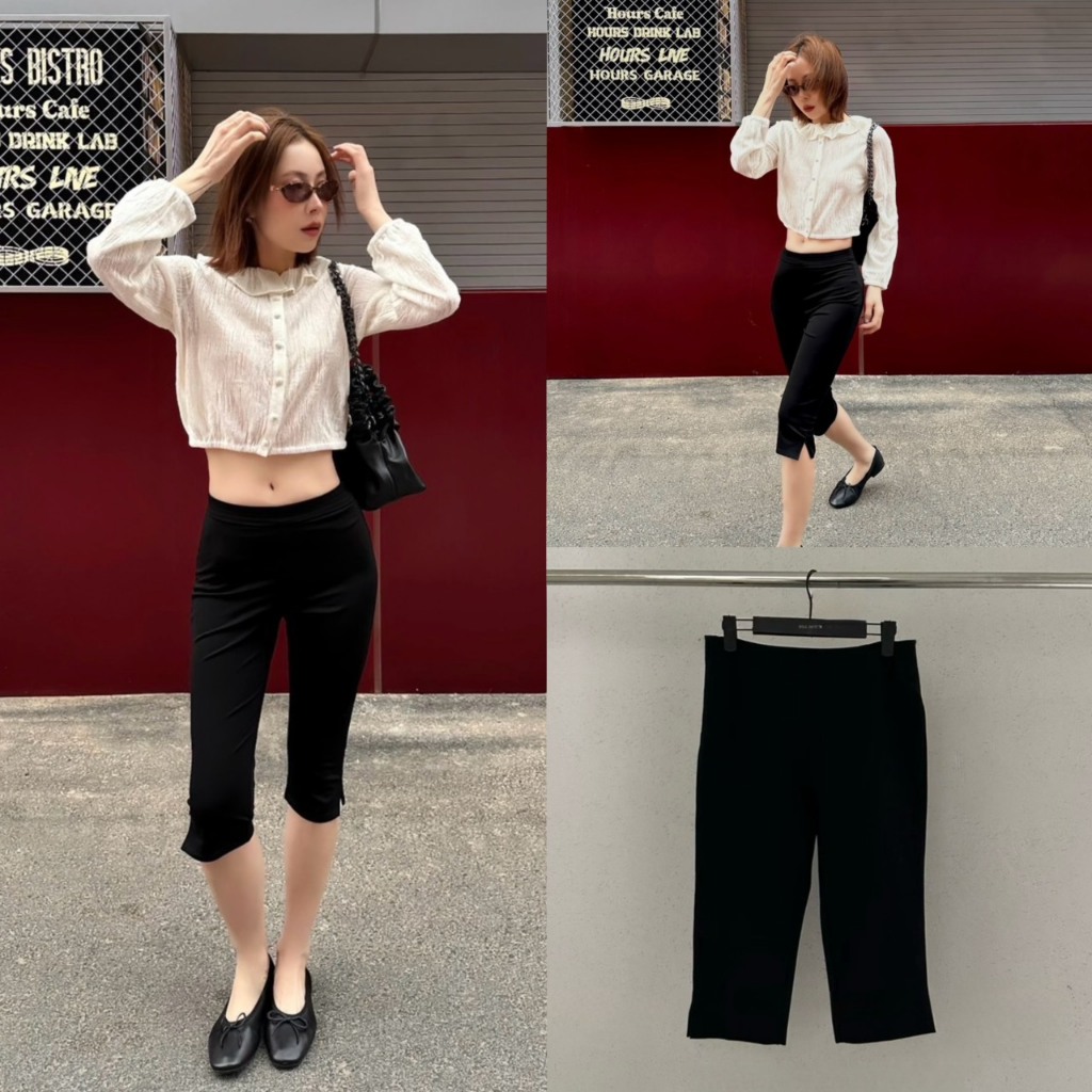 (พร้อมส่ง) Capri Pants กางเกงคาปรีชายขาผ่า - 6636