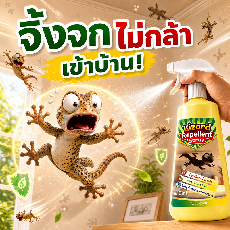 ตุ๊กแกทั้งหมดหนีไปแล้ว สเปรย์ไล่จิ้งจก ไล่ตุ๊กแก กำจัดจิ้งจก 680มล ไม่มีสี และไม่มีกลิ่น ความปลอดภัยของส่วนผสมที่ได้ร