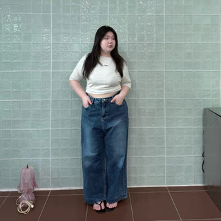 Classic Wendy Denim Jeans ยีนส์พลัสไซซ์ทรงใหญ่ เป้ายาวไม่ยิ้ม ห้ามเผื่อไซซ์ อ่านรายละเอียดก่อนสั่งซื้อ - wendystore19