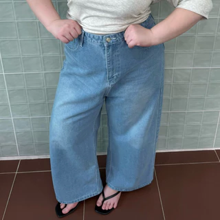 Classic Wendy Denim Jeans ยีนส์พลัสไซซ์ทรงใหญ่ เป้ายาวไม่ยิ้ม ห้ามเผื่อไซซ์ อ่านรายละเอียดก่อนสั่งซื้อ - wendystore19