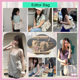 (**สไตล์เกาหลี)🔥แท้ Dimanche Editor Bag (5 สี) Tote Bag กระเป๋าสะพายไหล่ กระเป๋าถือ ใส่ของได้เยอะ 💯Dimanche กระเป๋า