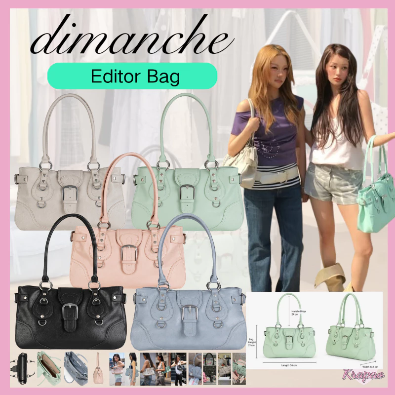 (**สไตล์เกาหลี)🔥แท้ Dimanche Editor Bag (5 สี) Tote Bag กระเป๋าสะพายไหล่ กระเป๋าถือ ใส่ของได้เยอะ 💯Dimanche กระเป๋า