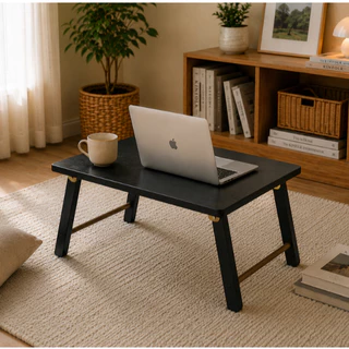 PJ wood โต๊ะพับไม้แท้ โต๊ะวางโน๊ตบุ๊ค rubberwood Folding Table