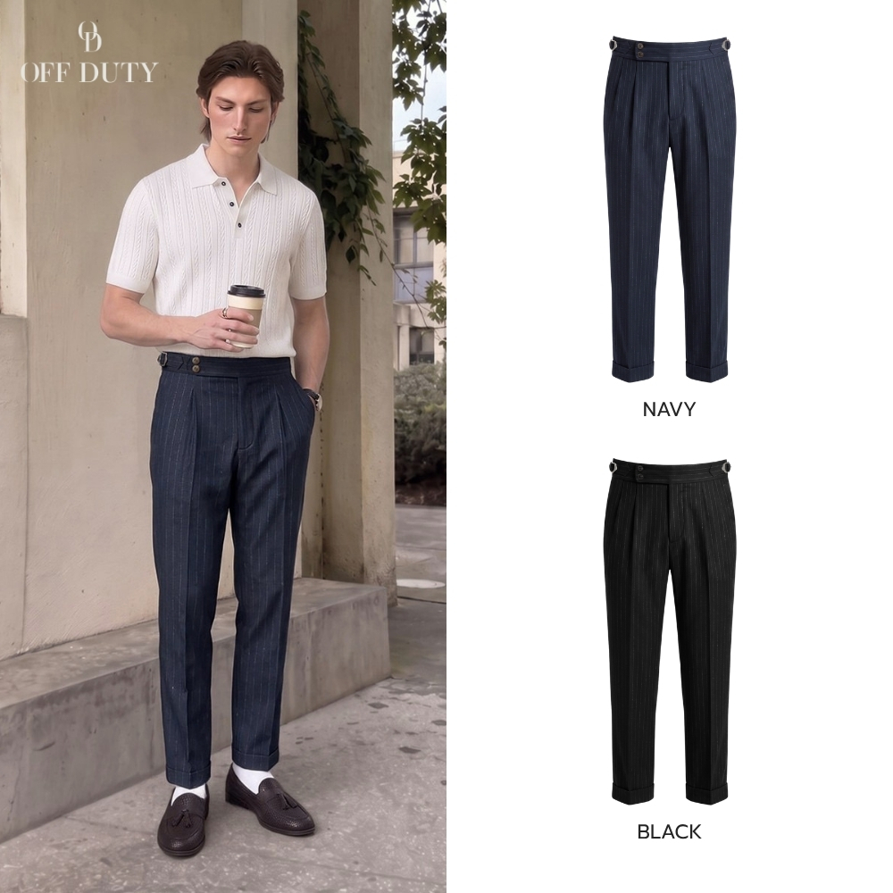 OFF DUTY Classic Straight Trousers | กางเกงสแลค ขากระบอก ลายริ้ว
