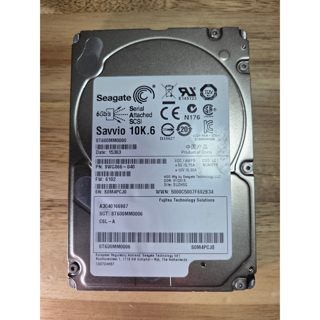 [Used / มือสอง] Seagate Savvio 10K.6 600GB 2.5" SAS 6Gb/s 10,000 RPM HDD (ST600MM0006) - Server Ente