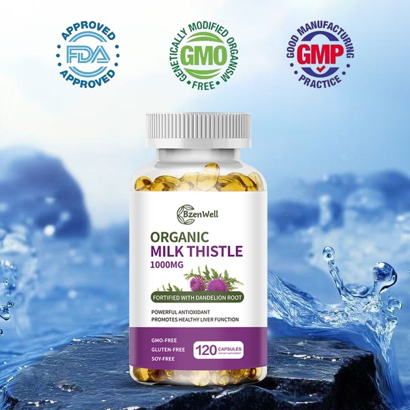 Milk Thistle 1000mg แคปซูล สิลิมาริน ดอกแดนดิไลออน ดูแลตับ สุขภาพหัวใจ เสริมกลูตาไธโอน