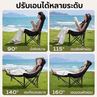 ☁️เพิ่มผ้าฝ้าย☁️เก้าอี้แคมป์ปิ้ง เก้าอี้สนามเดินป่า กลางแจ้ง รับน้ำหนักได้ 300kg เนื้อผ้าใบOxford